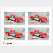 1957 Corvette op de routekaart Rechthoekige Sticker (Vel)