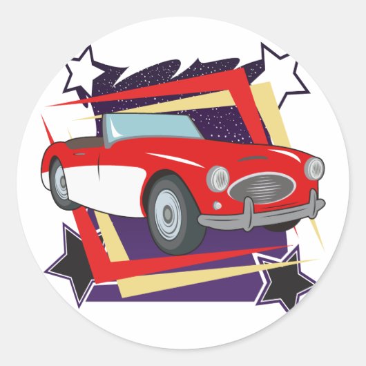  1957 Corvette Ronde Sticker (Voorkant)