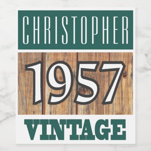 1957 Geboorte Wijn Label Wijn Etiket (Enkel label)