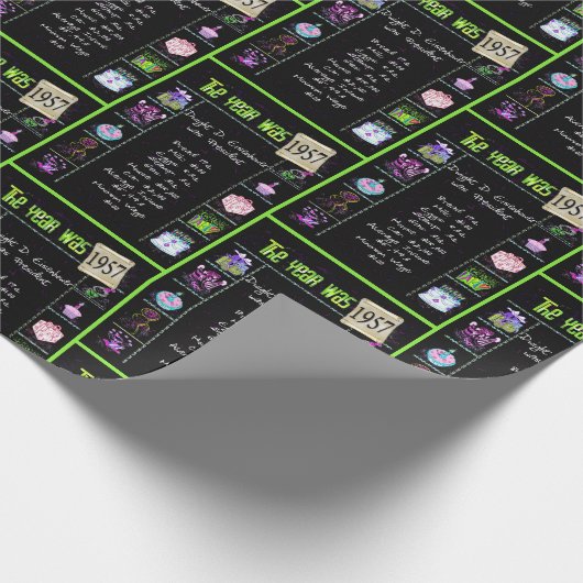 1957 Geboortejaar Trivia Cadeaupapier (Hoek)