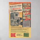 1957 Keystone filmcamera Poster (Voorkant)