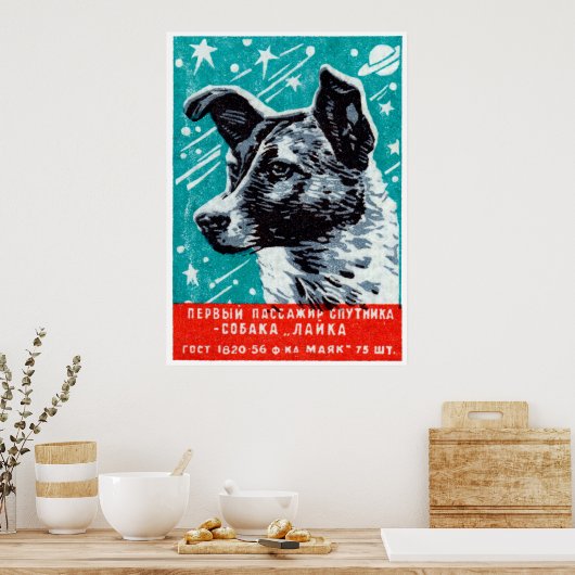 1957 Laika de Space Dog Poster (Keuken)