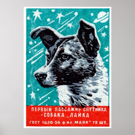 1957 Laika de Space Dog Poster (Voorkant)