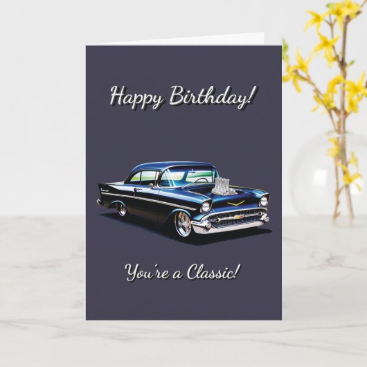 1957 Muscle Car 57 Je bent een klassieke verjaarda Kaart (Gele Bloem)