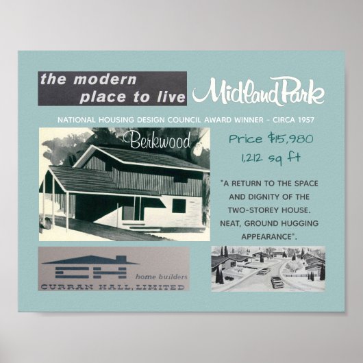 1957 Ontwerpprijs winnaar Mid-Century Modern House Poster (Voorkant)