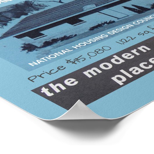 1957 Ontwerpprijs winnaar Mid-Century Modern House Poster (Hoek)