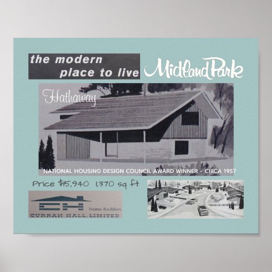1957 Ontwerpprijs winnaar Mid-Century Modern House Poster (Voorkant)