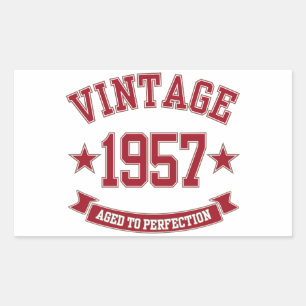1957 ouder aan perfectie rechthoekige sticker