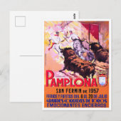 1957 Pamplona Spanje vintage-reis Briefkaart (Voorkant / Achterkant)