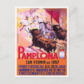 1957 Pamplona Spanje vintage-reis Briefkaart (Voorkant)