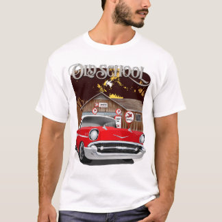 1957 Red and White Old School Chevy Bel Air T-shirt