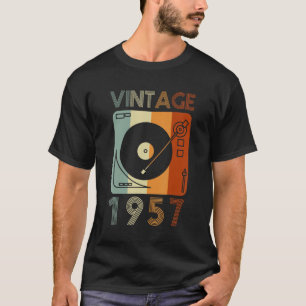 1957 Retro Record Player Verjaardag Vinyl DJ T-shirt
