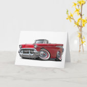 1957 Rode Convertibel van Chevy Belair Kaart (Gele Bloem)