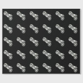 1957 Sportster Motorbike Black Wrapping Paper Cadeaupapier (Vlak)