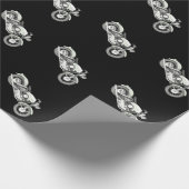 1957 Sportster Motorbike Black Wrapping Paper Cadeaupapier (Hoek)