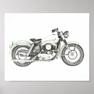 1957 Sportster-motorfiets Poster