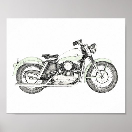 1957 Sportster-motorfiets Poster (Voorkant)