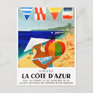 1957 Visitez La Cote d'Azur, Frans reisbureau Briefkaart