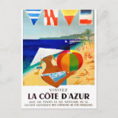1957 Visitez La Cote d'Azur, Frans reisbureau Briefkaart (Voorkant)