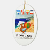 1957 Visitez La Cote d'Azur, Frans reisbureau Keramisch Ornament (Links)