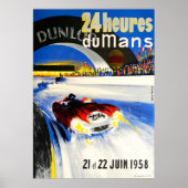 1958 24h Le Mans Grand Prix Automobile Race Poster (Voorkant)