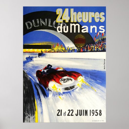 1958 24h Le Mans Grand Prix Automobile Race Poster (Voorkant)