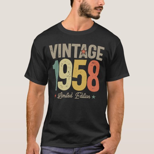 1958 66e Verjaardagscadeaus 66 Jaar Oud Mannen Vro T-shirt (Voorkant)