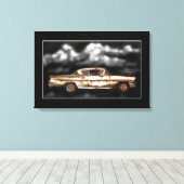 1958 Chevy Bel Air, junkyard auto, klassieke auto, Canvas Afdruk (Insitu (Houten vloer))