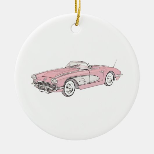 1958 Chevy Corvette Christmas Ornament (Voorkant)