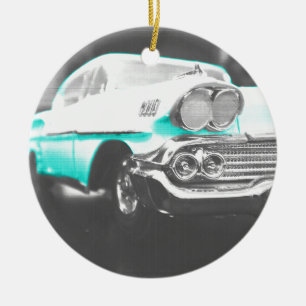 1958 chevy impala felblauw klassieke auto keramisch ornament