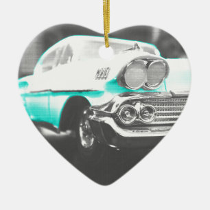 1958 chevy impala felblauw klassieke auto keramisch ornament