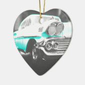 1958 chevy impala felblauw klassieke auto keramisch ornament (Links)