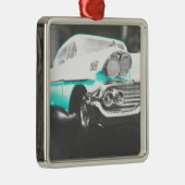 1958 chevy impala felblauw klassieke auto metalen ornament (Rechts)