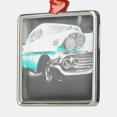 1958 chevy impala felblauw klassieke auto metalen ornament (Links)