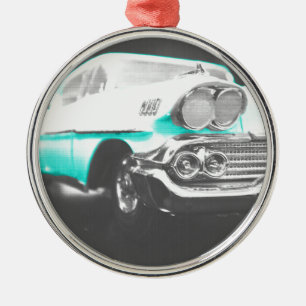 1958 chevy impala felblauw klassieke auto metalen ornament