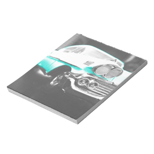 1958 chevy impala felblauw klassieke auto notitieblok (Linkerzijde)