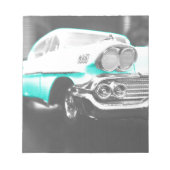 1958 chevy impala felblauw klassieke auto notitieblok (Voorkant)