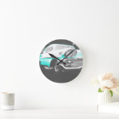 1958 chevy impala felblauw klassieke auto ronde klok (Huis)