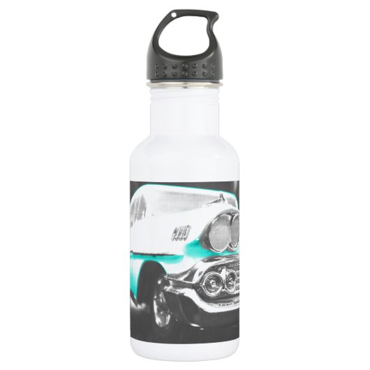 1958 chevy impala felblauw klassieke auto waterfles  (Voorkant)