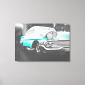 1958 chevy impala helder blauw canvas afdruk (Voorkant)