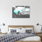 1958 chevy impala helder blauw canvas afdruk (Insitu (Slaapkamer))