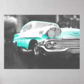 1958 chevy impala helder blauw poster (Voorkant)