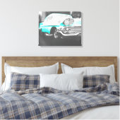 1958 chevy impala helderblauw canvas afdruk (Insitu (Slaapkamer))