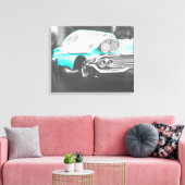 1958 chevy impala helderblauw canvas afdruk (Insitu (Woonkamer))