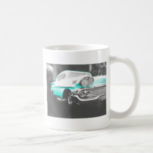 1958 chevy impala helderblauwe klassieker koffiemok