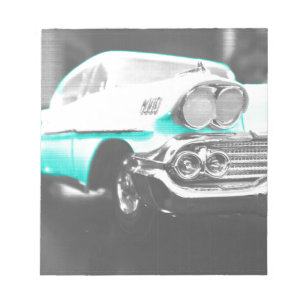1958 chevy impala helderblauwe klassieker notitieblok