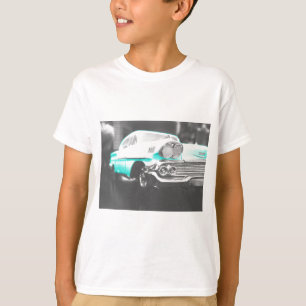 1958 chevy impala helderblauwe klassieker t-shirt