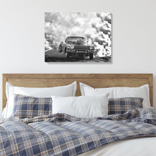 1958 corvette brandwonden canvas afdruk (Insitu (Slaapkamer))