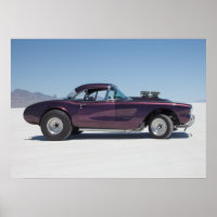 1958 corvette racewagen op de zout flats