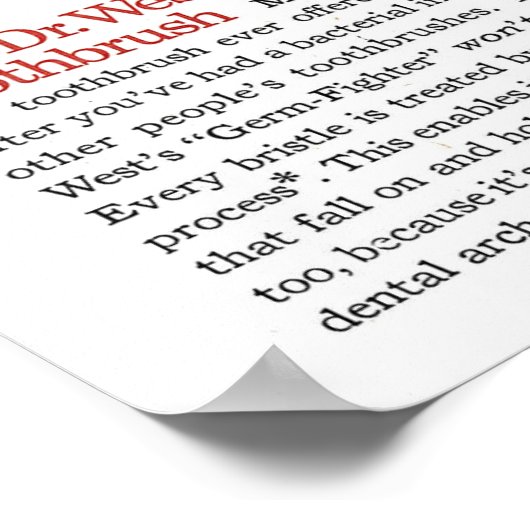 1958 Dr. West tandpasta Poster (Hoek)